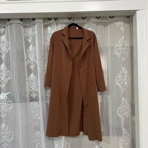 Long-Sleeve Shirt Dress/Cardigan